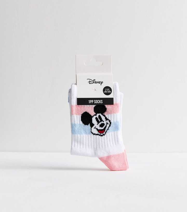 Disney Socks for Adults - Mickey Mouse Face Icon - White