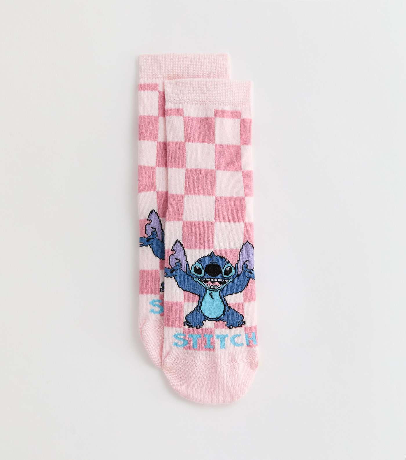 Pink Checkerboard Disney Lilo & Stitch Socks