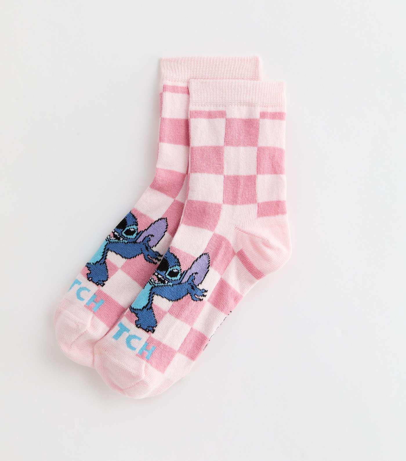 Pink Checkerboard Disney Lilo & Stitch Socks Image 3