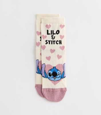 Cream Lilo & Stitch Socks