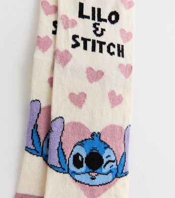 Cream Lilo & Stitch Socks New Look