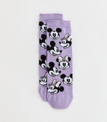 Purple Disney Mickey and Minnie Mouse Socks New Look