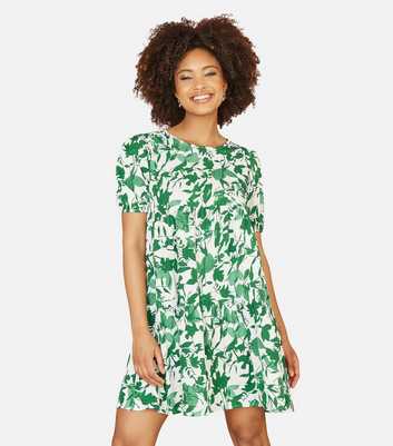 Mela Green Floral Tunic Mini Dress