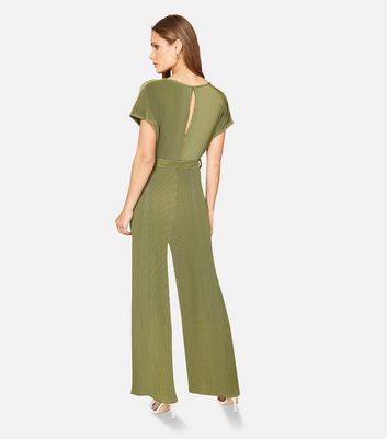 Mela Green V Neck Jumpsuit New Look