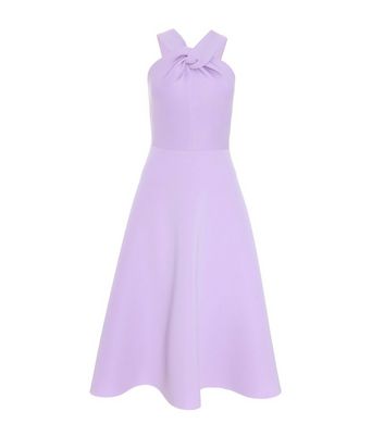 QUIZ Lilac Twist Neck Midi Dress New Look