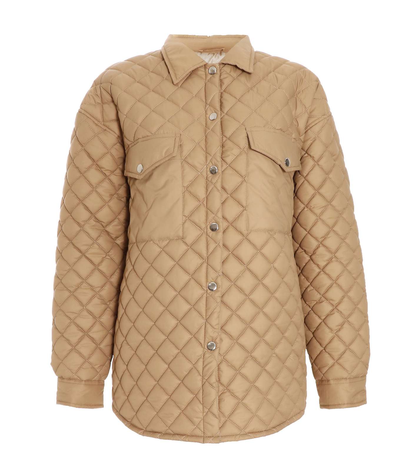 QUIZ Camel Quilted Jacket Image 4