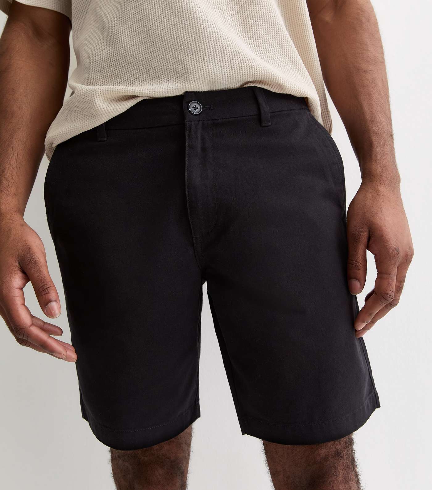 Black Regular Fit Chino Shorts