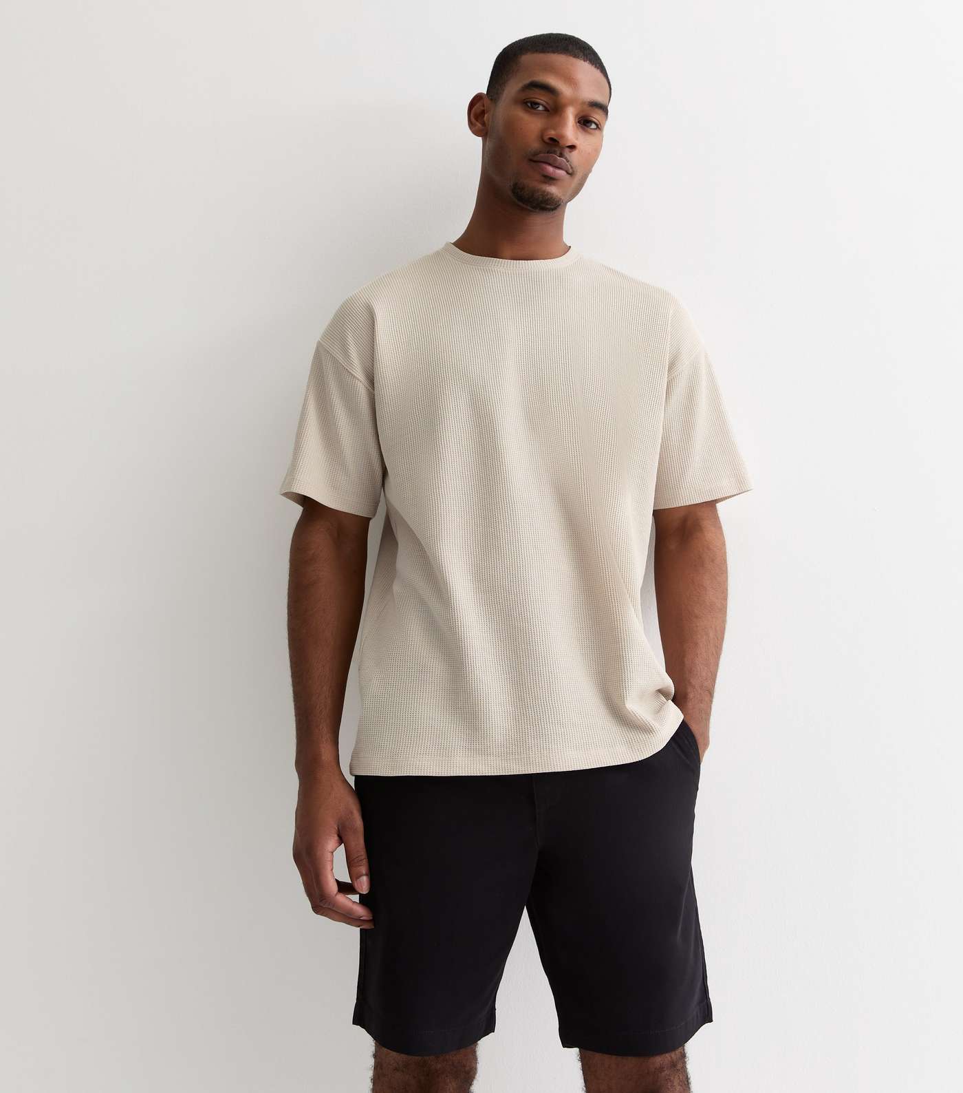 Black Regular Cotton Chino Shorts Image 2