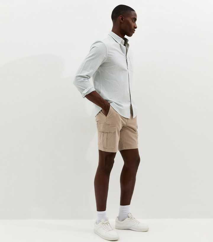 Cargo Shorts Lacoste Tape Shorts Stone Regular Fit Cargo Shorts