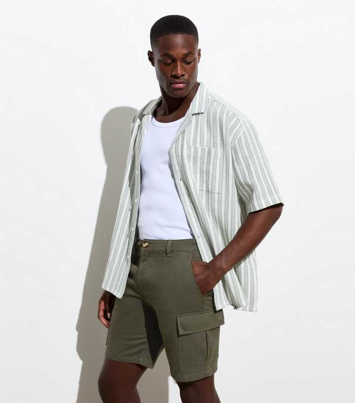 Khaki Regular Fit Cargo Shorts