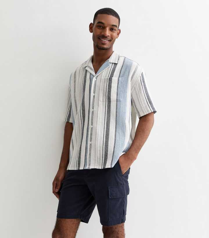Navy Regular Fit Cargo Shorts