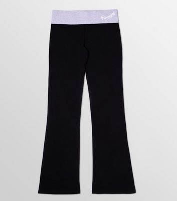 Pineapple Black Contrast Band Jersey Trousers New Look
