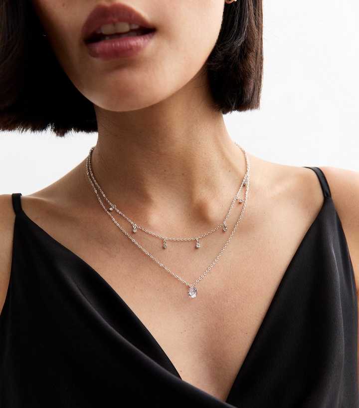 Zirconia Necklace Next Necklaces Silver Sterling Silver-Plated