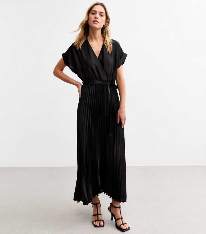 new look satin pleated dress Rayne Satin Pleated Dress