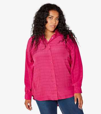 Apricot Curves Bright Pink Check Oversized Shirt
