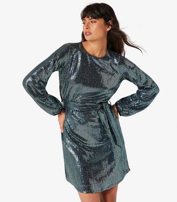 New look best sale blue glitter dress