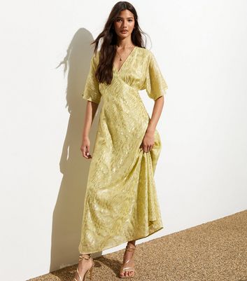 Green and gold maxi dress hotsell