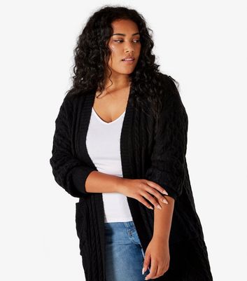 Plus size cable knit cardigan sale