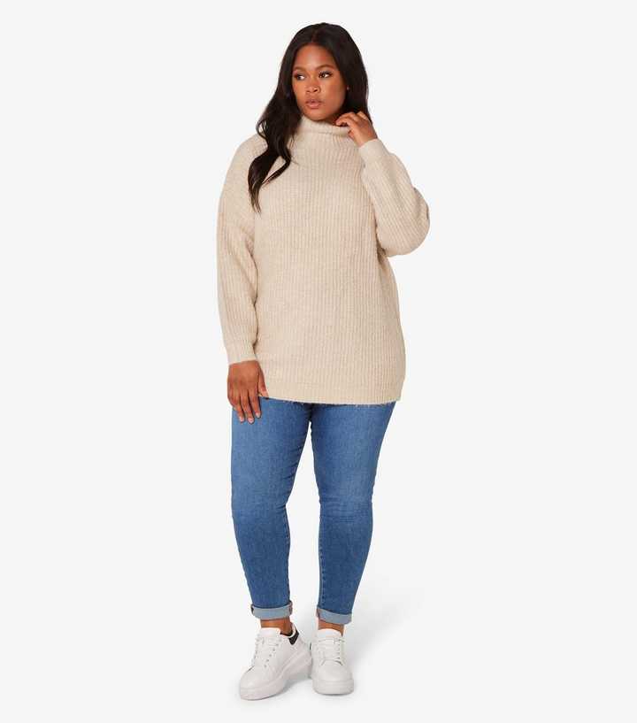 Oversized Ribbed Roll Neck Sweater