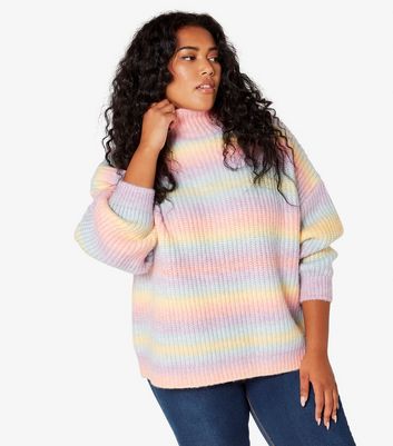 Apricot Curves Multicoloured Ombre Knit Oversized Jumper New Look