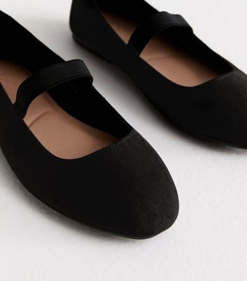 Fashion flat black wide fit shoes