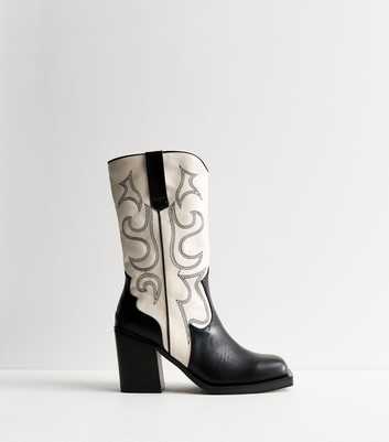 Public Desire Black Contrast Cowboy Boots