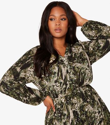 Camouflage midi hot sale dress