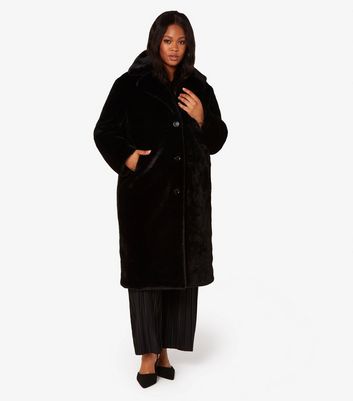 Faux fur store longline coat