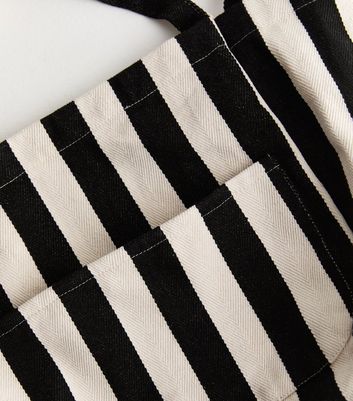 Black Stripe Slouch Tote Bag New Look
