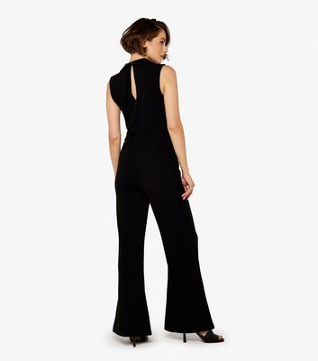 Apricot Black Collared Sleeveless Flared Jumpsuit New Look