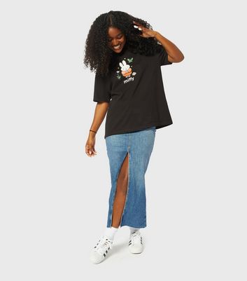 Skinnydip Black Miffy Oversized T-Shirt New Look