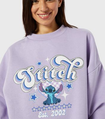 Skinnydip Lilac Disney Stitch Logo Sweatshirt New Look
