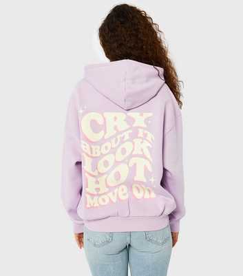 Skinnydip Lilac Cry About It Logo Oversized Hoodie
