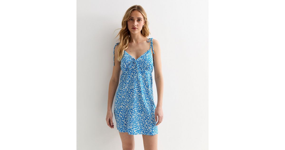 Make My Day Floral Print Tie-Front Mini Dress