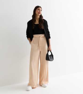 Gini London Cream Paperbag Trousers