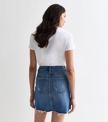 Denim mini skirt tall best sale