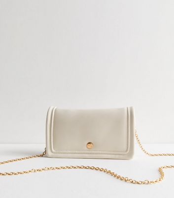 Cream Leather Look Cross Body Clutch Bag New Look