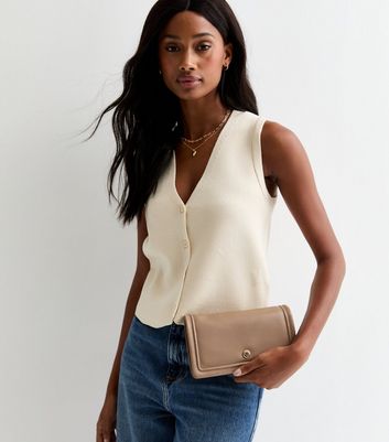 ★TOUT Y EST★ Mink Clutch BAG-001 Mink Leather-Look Multi Pocket Clutch Bag | New Look