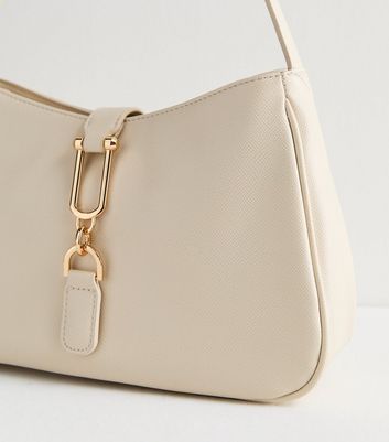 Cream Leather-Look Shoulder Bag New Look