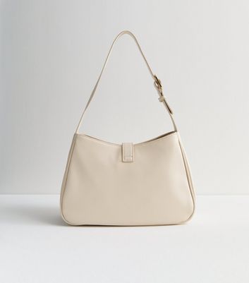 Cream Leather Look Shoulder Bag New Look