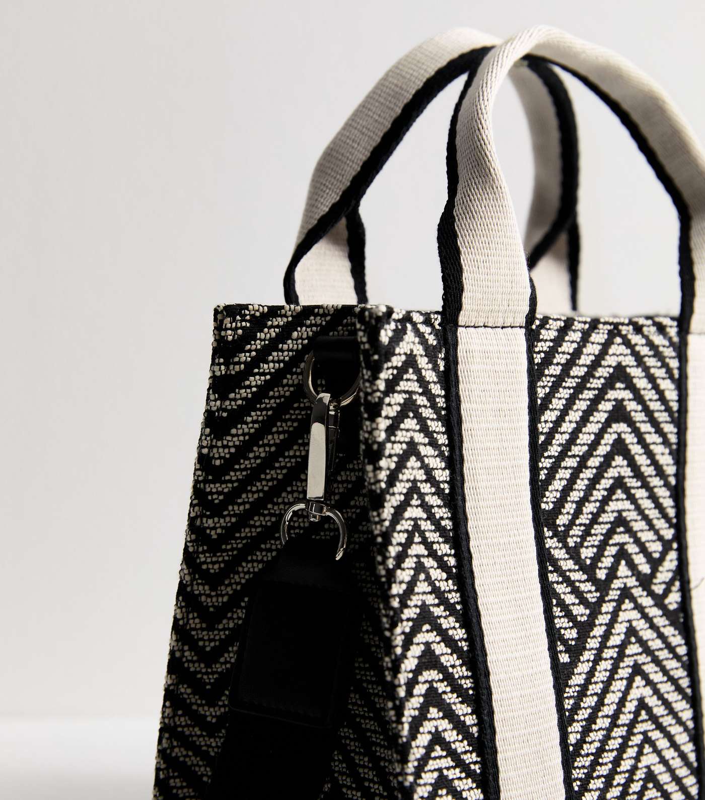 Black Mini Jacquard Pattern Tote Bag  Image 2