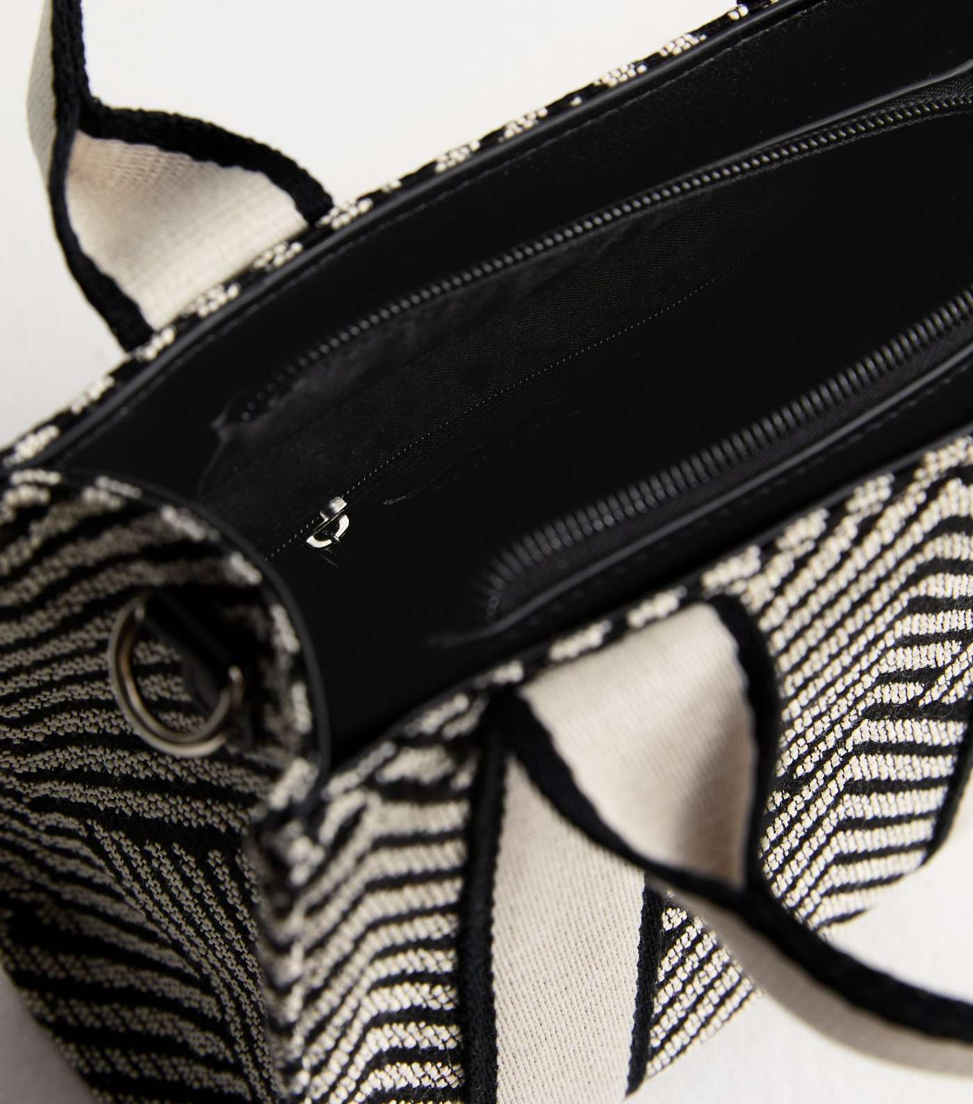 Black Mini Jacquard Pattern Tote Bag  Image 4