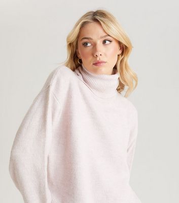 Urban Bliss Pale Pink Knit Roll Neck Jumper New Look
