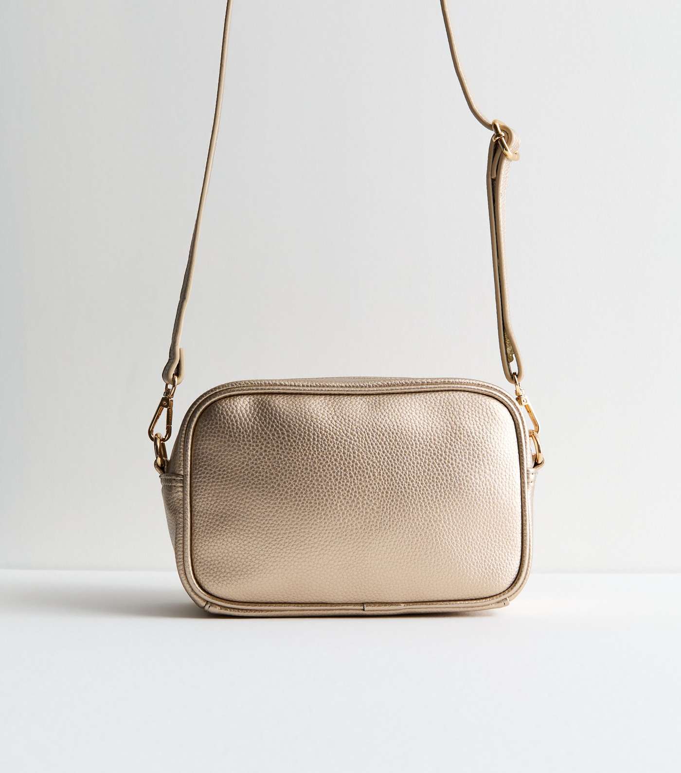 Gold Leather-Look Camera Cross Body Bag Image 4