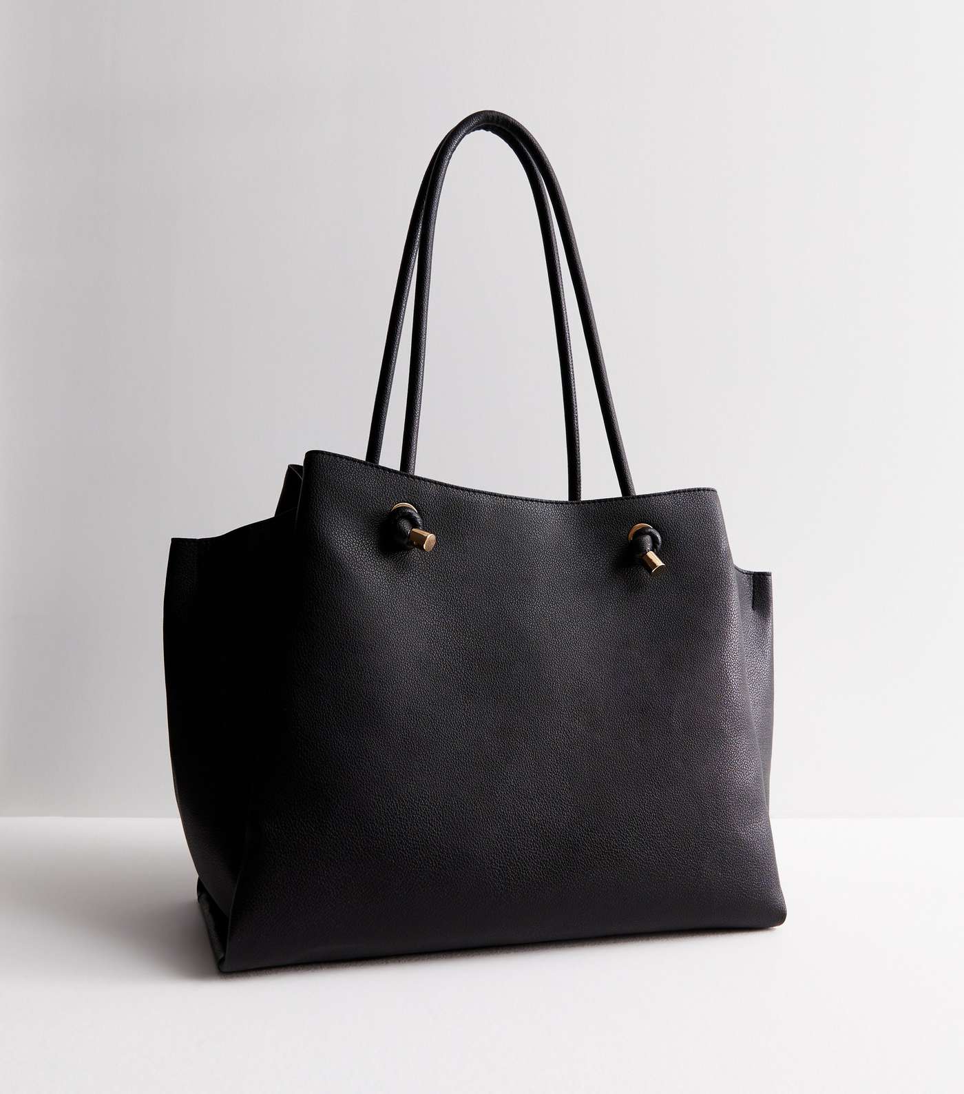 Black Leather-Look Shoulder Bag  Image 3