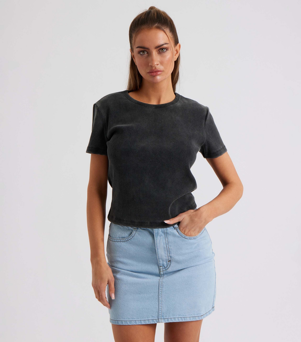 Women's Pale Blue Denim Mini Skirt Urban Bliss New Look