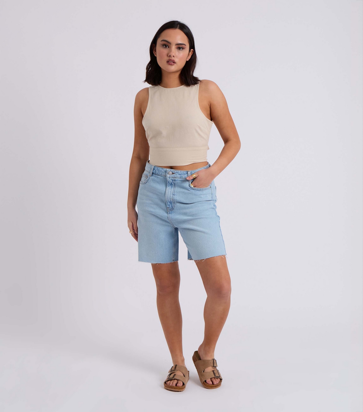 Women's Light Blue Ripped Bermunda Shorts Urban Bliss New Look