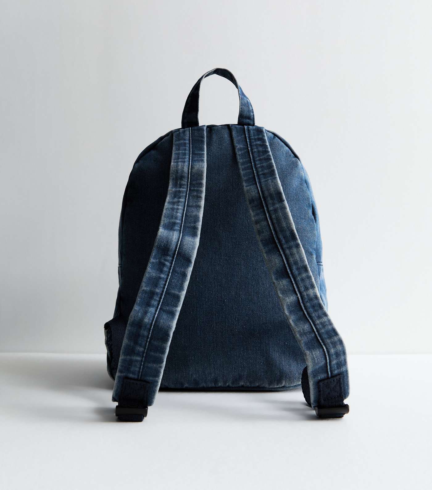 Blue Washed Denim Large Backpack Image 4