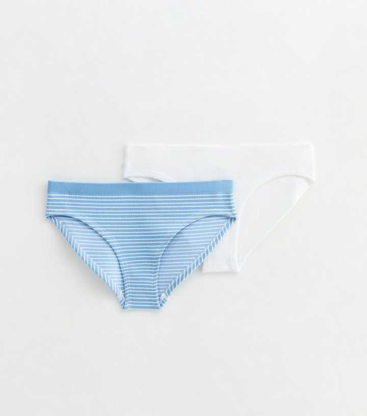 Girls Pack of 2 Striped Seamless Briefs
