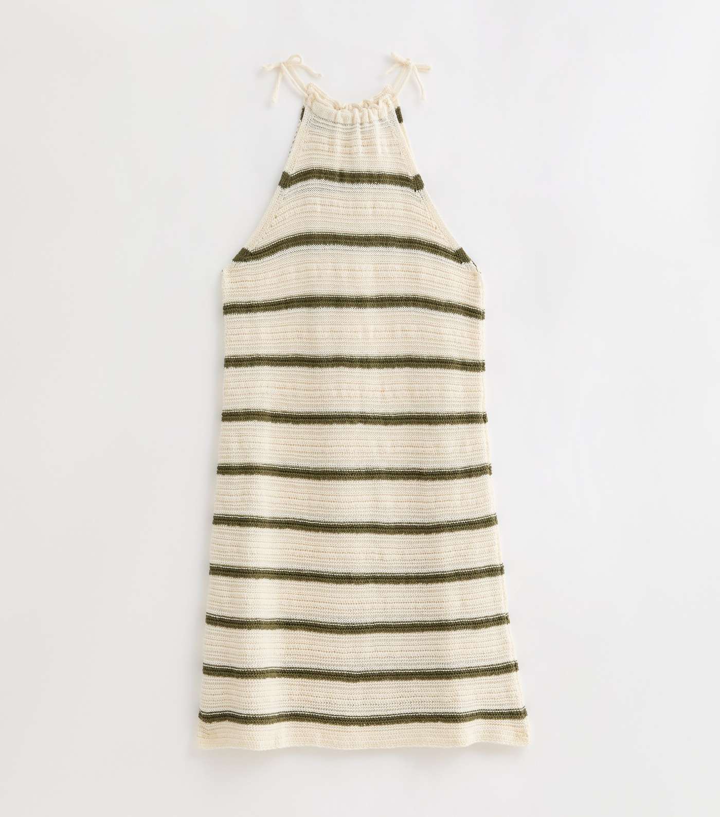 Girls Stone Stripe Crochet Halter Neck Mini Dress Image 5